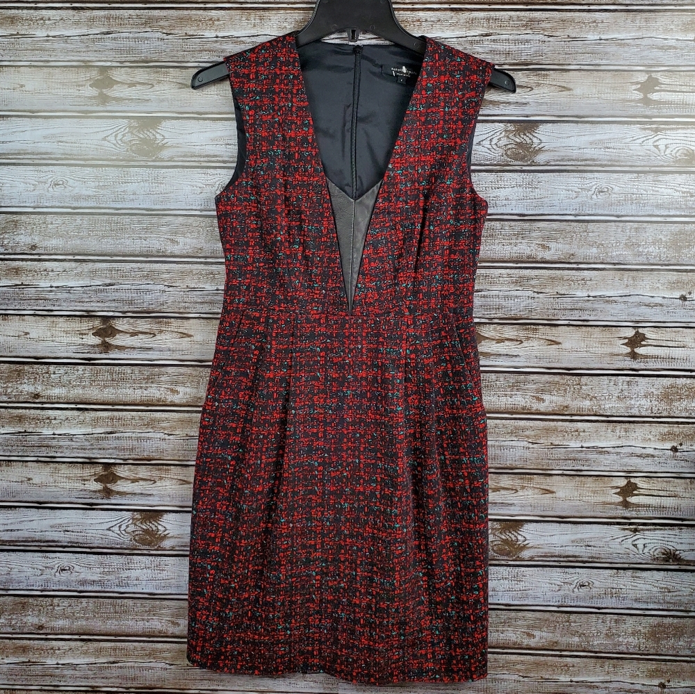 Nanette Lepore sleeveless dress leather vneck 4